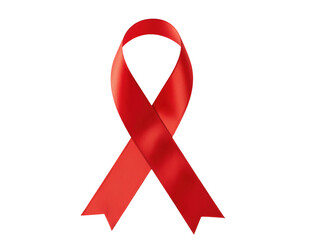 Bright red awareness ribbon symbolizing support and solidarity