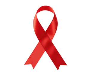 Bright red awareness ribbon symbolizing support and solidarity
