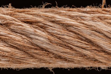Fototapeta premium Closeup Natural Twisted Rope Fibers — Rustic Brown Texture Background