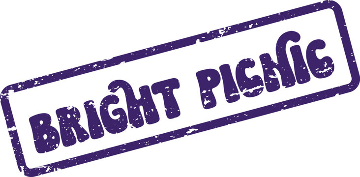 Rustic Purple Stamp Marking Bright Picnic Occasions Invites Joyful Outdoor Gatherings and Celebrations
