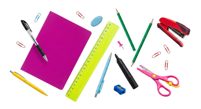 Vibrant School Supplies Composition on Transparent Backdrop Enhancing Visual Appeal for Creative - Powered by Adobe
