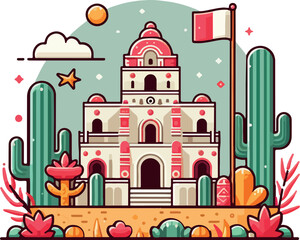 Fototapeta premium Yucatan clipart logo vector white background .