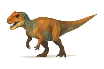 Fototapeta premium Low poly dinosaur art featuring geometric tyrannosaurus rex design