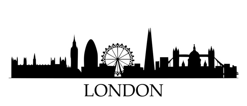 LONDON SKYLINE Outline Silhouette Vector 