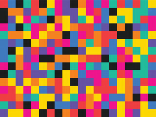 Vibrant Colorful Geometric Pixel Pattern Abstract Background of Squares