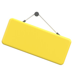 Empty Hanging Sign. 3D Illustration.