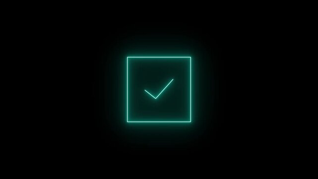 Neon icon animation with black background. Bright neon message icon concept. Neon icon 4k animation video.