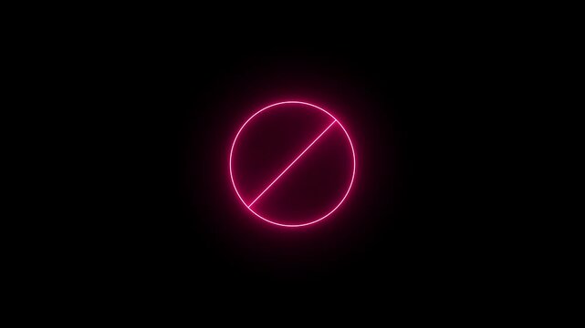 Neon icon animation with black background. Bright neon message icon concept. Neon icon 4k animation video.