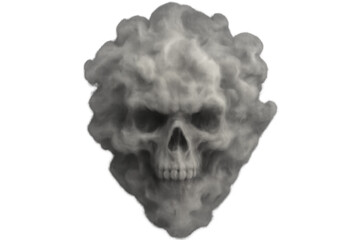 Obraz premium Skull forming from swirling smoke and vapor, creating a spooky and scary ghost for halloween horror concept
