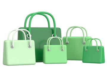 3D shopping bag. 3D illustration.