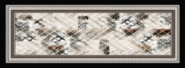 digital silk scarf design with seamless textile pattern