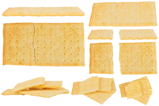 biscuits broken isolated on white background