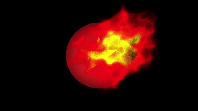 Electric Vietnam Energy Symbol Flag Animation Representing Innovation and Future Technology