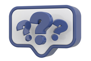 Question mark sign. 3D illustration.