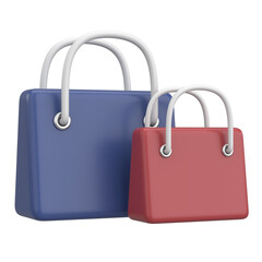 3D shopping bag. 3D illustration.