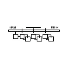 Project Timeline Diagram with Tasks and Milestones Outline Icon