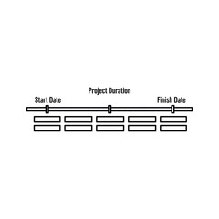 Project Duration Timeline Icon with Start and Finish Dates
