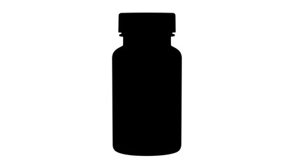 Obraz premium Single black bottle silhouette isolated on white background
