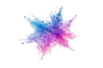 Vibrant Colorful Powder Explosion with Pink and Blue Hues