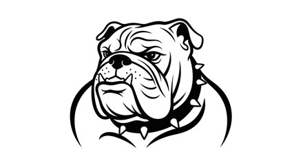 Bold bulldog head vector illustration against a clean white background