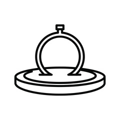Engagement Ring on Display Stand Outline Icon