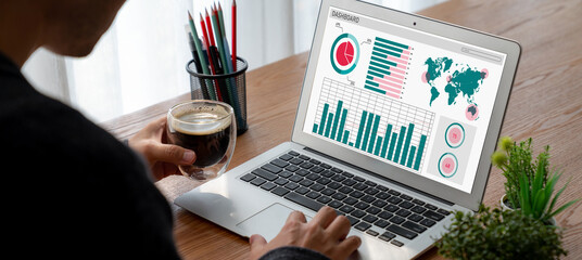 Business data dashboard provide modish business intelligence analytic for marketing strategy planning