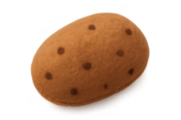 Stuffed potato toy representing healthy eating and agriculture, isolated on transparent background