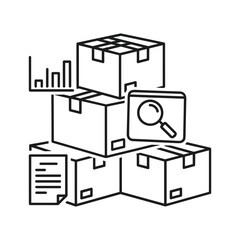 Inventory Management, Data Analysis, and Package Tracking Icon