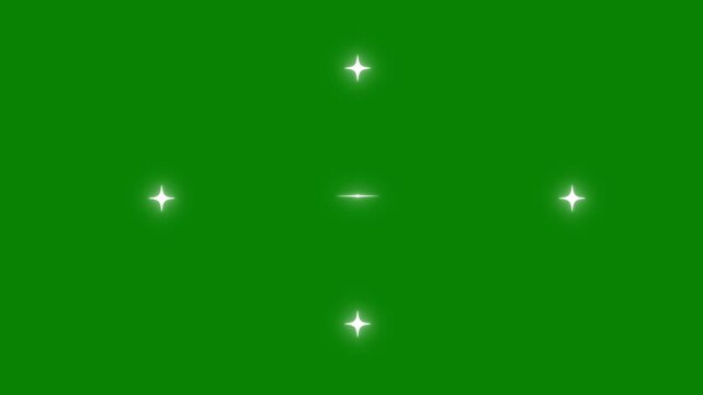 Elegant twinkle star glitter sparkle 4K animation,white glowing fairy sparkle line burst,Single shining light colors,Magic light effect trail magic sparkling effects on green screen background.4K