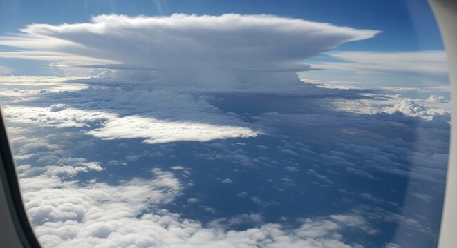 Awe-Inspiring View of a Massive Cumulonimbus Cloud Formation.