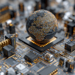 Computer Logic Circuit Board World Logic Day Concept 