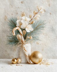 Elegant floral arrangement with golden accents.