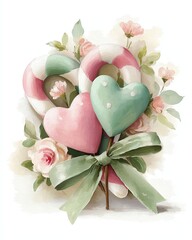 Colorful hearts and flowers for a sweet occasion.