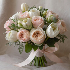 Obraz premium Sweet Pastel Valentine Bouquet