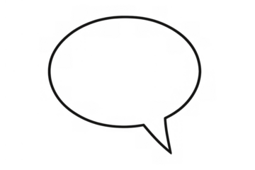 Oval speech bubble outline representing conversation, messages, thoughts, and online interaction for ui/ux design