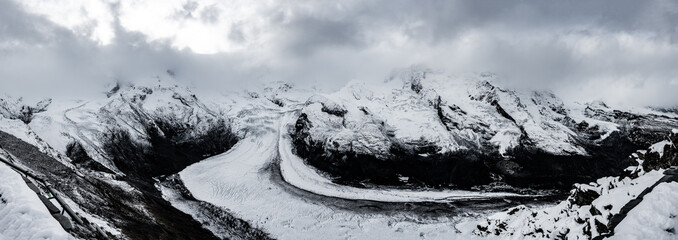 Grenz Glacier Contrasts Against Dark