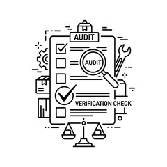 Audit and Verification Check Line Icon
