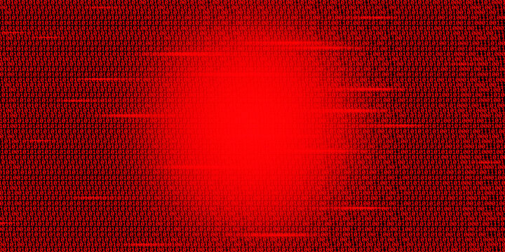 red matrix falling binary numbers cyber futuristic banner background template