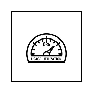 Usage Utilization Gauge Icon Showing 0%