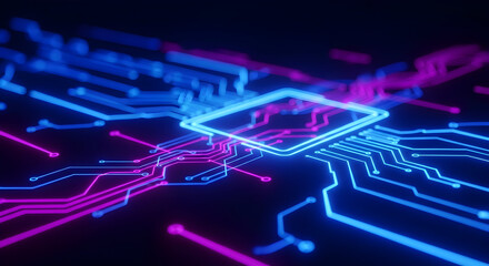 Innovative glowing circuit board design for technology concepts and modern digital infrastructure visuals
