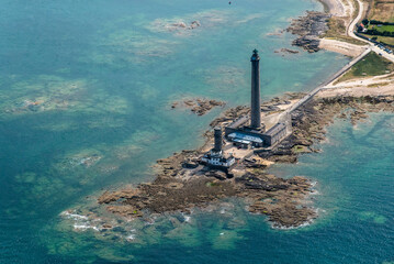 Vue a&eacute;rienne du phare de Gatteville en France