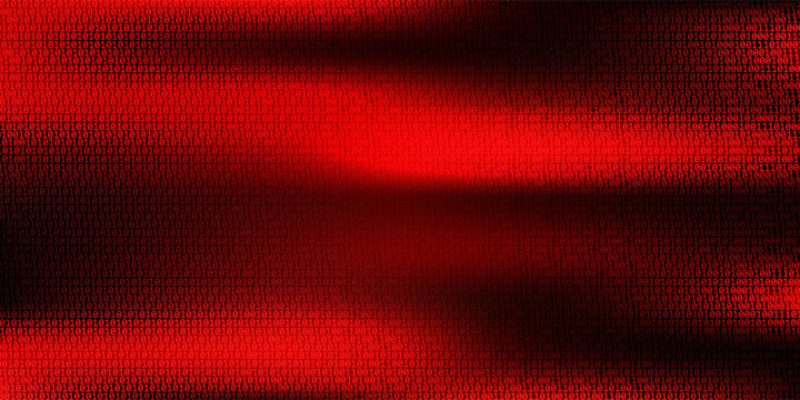 red matrix falling binary numbers cyber futuristic banner background template
