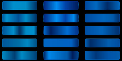 Set of Blue gradient metallic shiny design banner decoration,blue gradient texture background