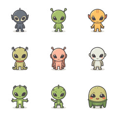 Obraz premium Cute Alien Icon Design Very Cool