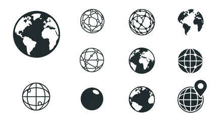 Stunning collection of diverse globe icons representing global connection communication and worldwide networking concepts