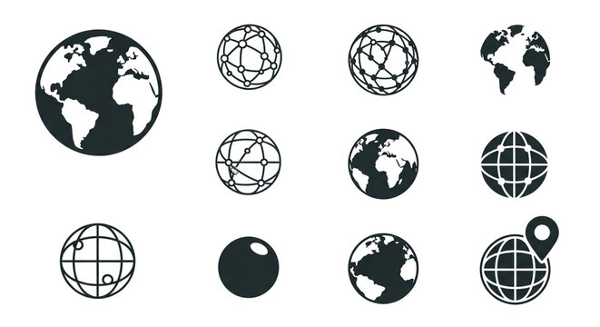 Stunning collection of diverse globe icons representing global connection communication and worldwide networking concepts - Powered by Adobe