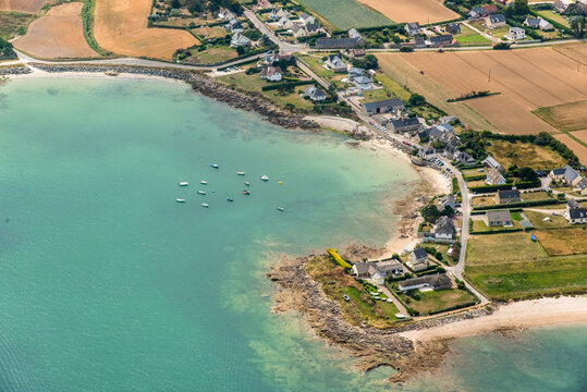Vue a&eacute;rienne de Barfleur en France