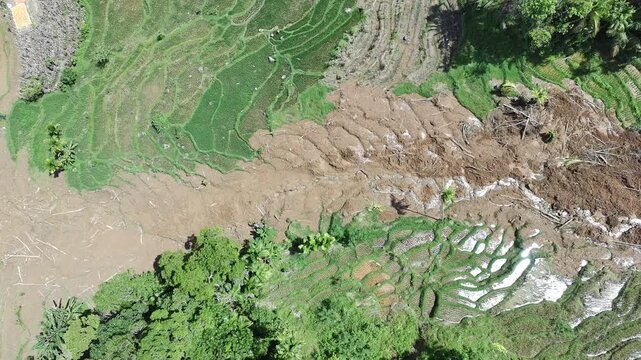 landslides caused by heavy rain almost covered the highway