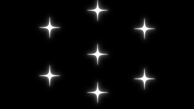Elegant twinkle star glitter sparkle 4K animation,white glowing fairy sparkle line burst,Single shining light colors,Magic light effect trail magic sparkling effects on black screen background.4K