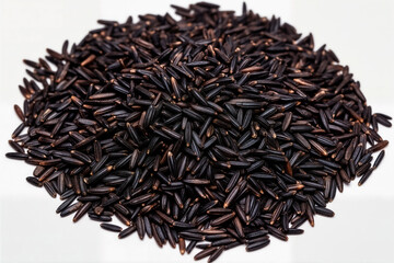 Black rice grains scattered, perfect for antioxidant-rich meals.